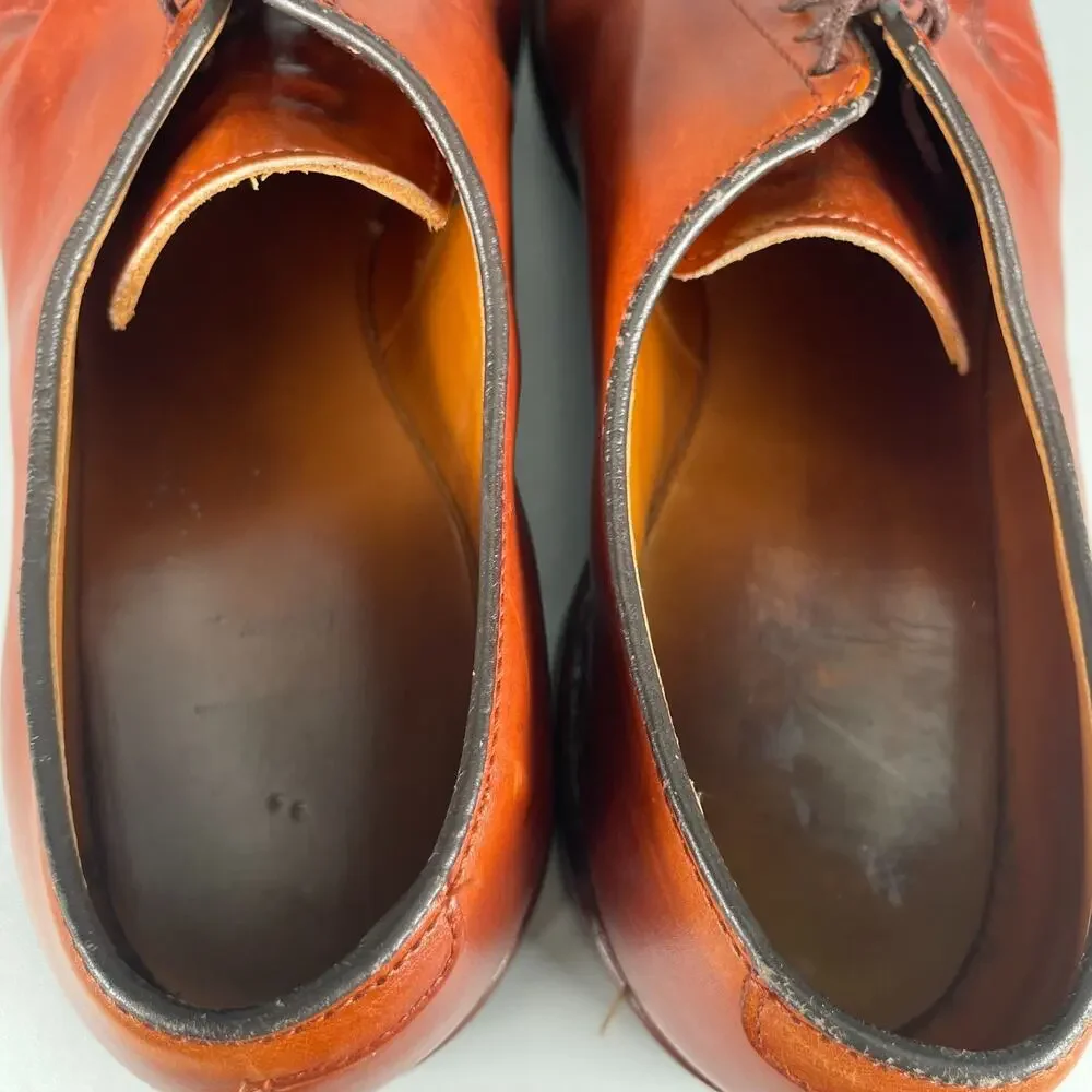 Allen Edmonds Delray Men's 9.5 D Chili Brown Leather Split Toe Dress Shoe Casual